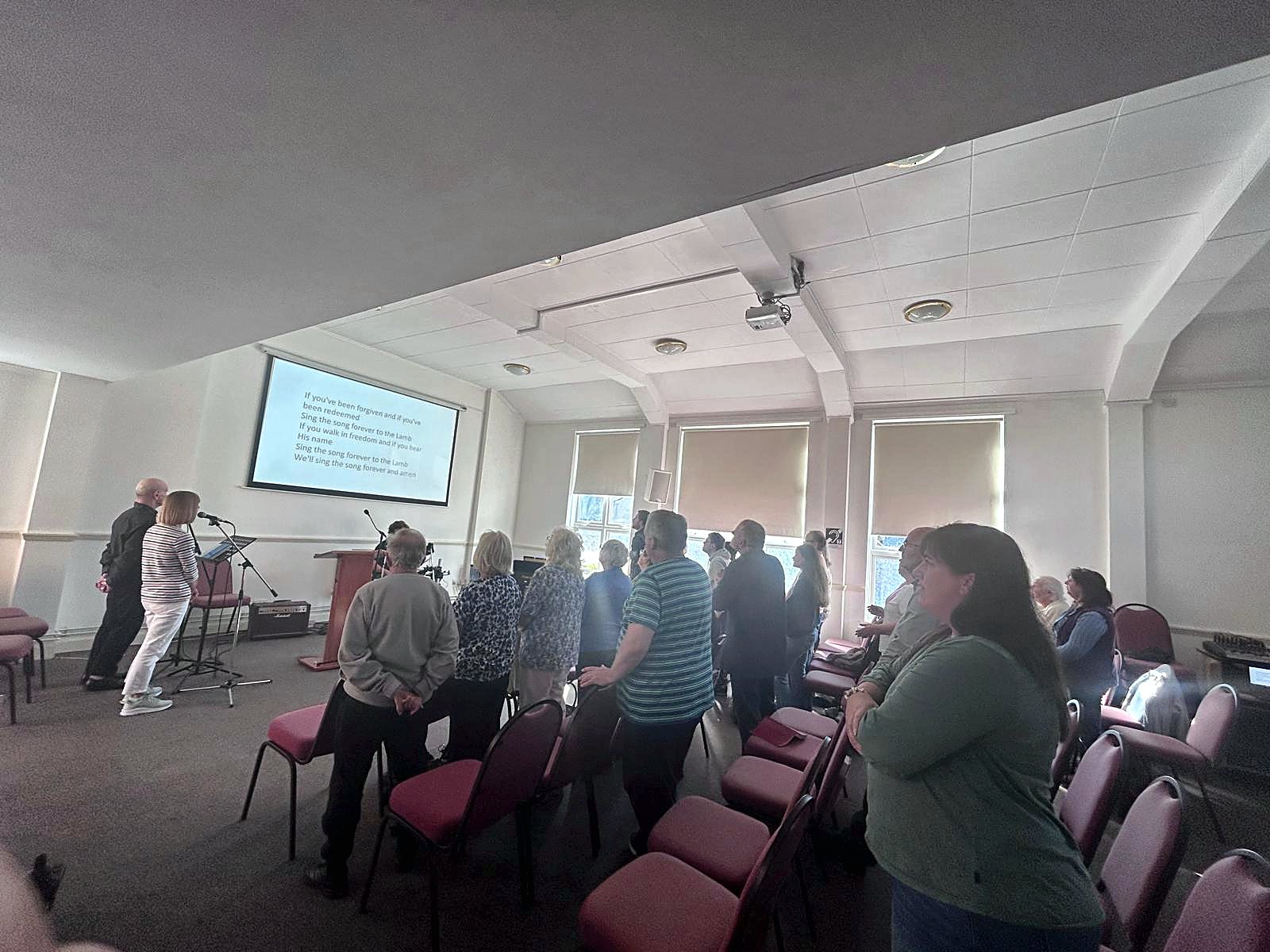 Congregation worshipping together at Beacon Heath Church